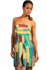 NEW Tibi Lollipop Strapless Dress Multicolor Stripe