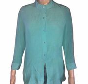 Kate Hill buttoned crinkle blouse