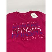 Kansas University Jayhawks KU Hot Pink Medium M Short Sleeve NEW Shirt