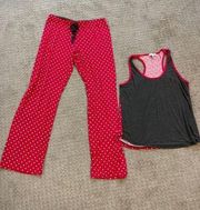 PJ Salvage Red & White Polka Dot Tank Pajama Set Medium