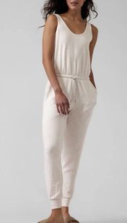 Athleta Cream Heathered Balance Jumpsuit