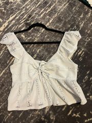 White Eyelet Top