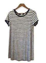 Market & Spruce Blue Whie Striped T-Shirt Dress Medium