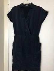 Rebecca Minkoff Cap Sleeve Navy Silk Mini Dress