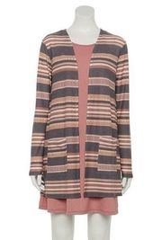 Wallflower striped open front cardigan