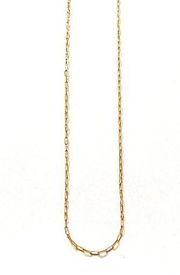 14k Solid Gold paperclip necklace | 1.5 mm paperclip chain | 20 inches long |