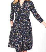 J. Jill navy blue floral dress  Size SP