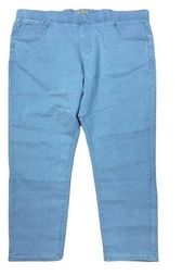 Hybrid & Co Pull On Skinny Jeans Womens Plus 3X Short Light Wash Denim Pant