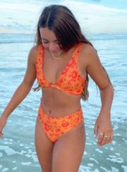 Orange Floral Bikini Set