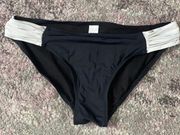 Atmosphere Women's Black White Scrunch Swim Bikini Bottoms Sz 4 Uk 8 Small