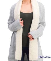 Style & Co Sherpa trim open cardigan