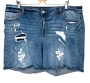 Maurices distressed plus size denim jean shorts 24