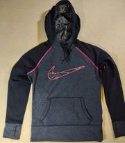 Nike  Women's Therma-Fit Black Grey Pink Sweatshirt Pullover Hoodie