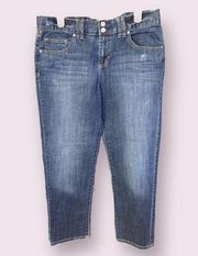 a.n.a. Boyfriend Jeans with Double Button Waistbands in dark wash - size 8