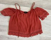 Burnt Orange Loose Lace Top