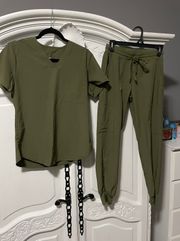 GT Performance Olive Green Scrub Set