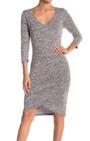 NWT  Heather Gray Sweater Wrap Dress New