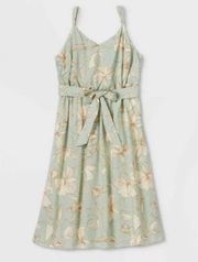 Women's Floral Print Tie-Waist Tank Dress, 3X - New!