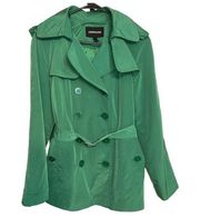 LONDON FOG Kelly Green Trench Coat Size M