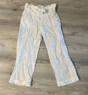 Loft Cropped Linen Blend Pants 0P