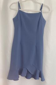 Boutique Blue Ruffle Dress