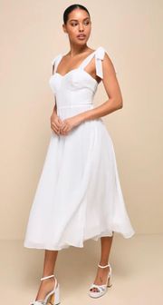 White Tie Strap Dress