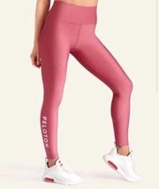 Peloton Rose Pink Logo Solid Flex Athletic Workout Cycling Leggings S