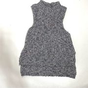 Anthro Moth Joelle Sleeveless Chunky Knit Mock Neck Sweater Gray S