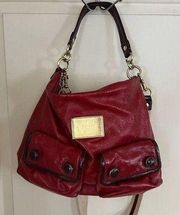 Coach Poppy Glam Madison Cherry Red Patent Leather Shoulder Bag Crossbody Strap