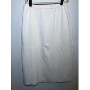 Vintage Beige Cream Midi Skirt from Adrianna Papell Wool Blend Large