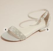 David’s Bridal Crystal-Encrusted Flat Sandals