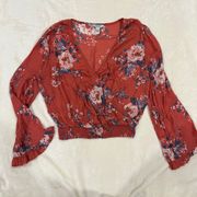 Arizona Jean Co 100% Rayon Floral Blouse size Large