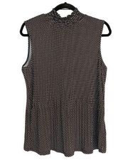 Adrianna Papell Women’s Sleeveless Contemporary Black White Knit Top Size Large