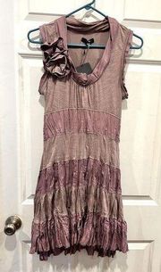 Ryu Lilac Purple Paneled Ruffle Dress size Medium