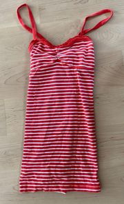 Red And White Stripe Mini Dress