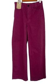 MADEWELL Emmett 2.0 Wide-Leg Pants Women's Size 25 Iris Bloom Purple NWT