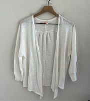 Fresh Produce Open Front Cotton Linen Sweater Cardigan Lagenlook Neutral Boho