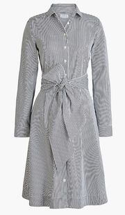 J. Crew Cotton Tie Waist Shirt Dress