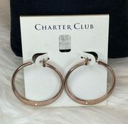 Charter Club rose gold hoop earrings
