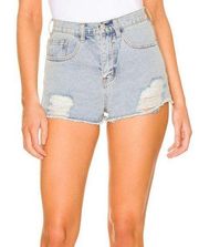 superdown High Rise Cutoff Jean Shorts XXS Faded Distress Daisy Duke Revolve NEW