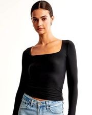 Abercrombie and Fitch Soft Matte Seamless Squareneck Long-Sleeve