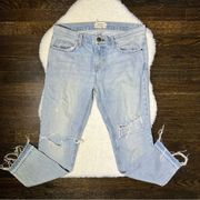 Current / Elliott The Cropped Straight Jeans in Sealine