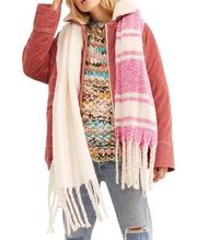 💗Free Prople Gemini Plaid Blanket Scarf💗~petal pink🌷