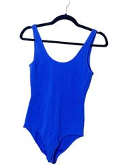 Wilfred Free Leila Blue Bodysuit Thong Low Back Sleeveless Stretch Size Small