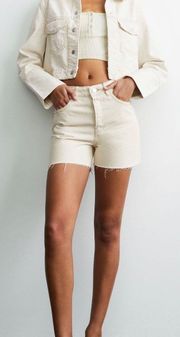 white jean shorts