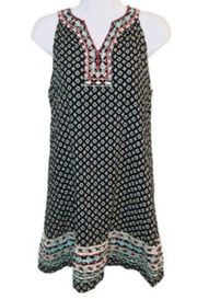 THML Sleeveless Embroidered Sundress Southwestern Tribal Blue Tan S