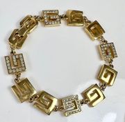 Crystal & Gold Logo Bracelet