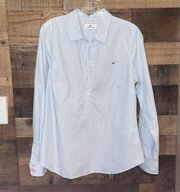 Vineyard Vines Women’s Mini Gingham Surf Blue Shirt Blouse Top