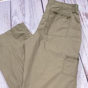 Michael Kors olive green wide leg cargo pants size 10