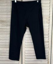 BALEAF Cropped Capri Leggings w Pockets Black-Large